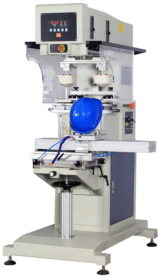 安全帽頭盔多方位旋轉兩色移印機